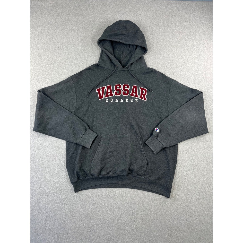 Vasser College Sweatshirt Mens XL Gray HoodeiePoughkeepsie New York  Champion